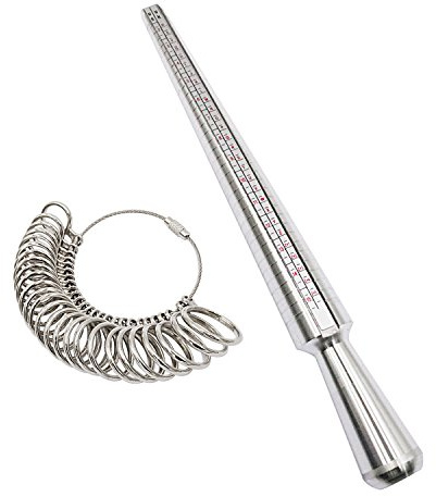 NIUPIKA Ring Sizer Mandrel Metal UK Rings Size Measure Tool Finger Gauge Kit Jewellery Sizing Tools UK Sizes A-Z for Men Women Steel
