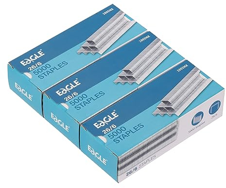 #26/6 Standard Staples - 1/4 Leg Length, 15000Count - Compatible with Most Staplers for Office, School, and Home