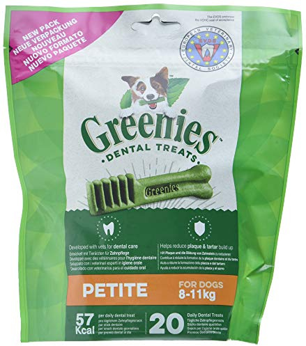 Greenies Original tägliche Zahnpflegesnacks Petite Hundeleckerli zur täglichen Zahnreinigung für kleine Hunde von 8-11kg, 20 Sticks