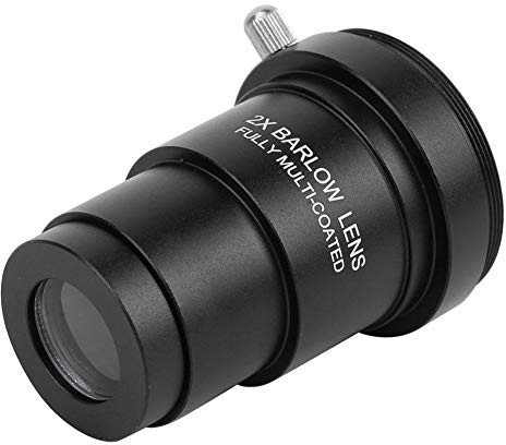 Mugast 1.25 Inch 2x Barlow Lens Telescope Eyepiece Mount Adapter of Metal and Optical Glass with M42x0.75 Thread Camera Interface for Telescope Eyepieces.
