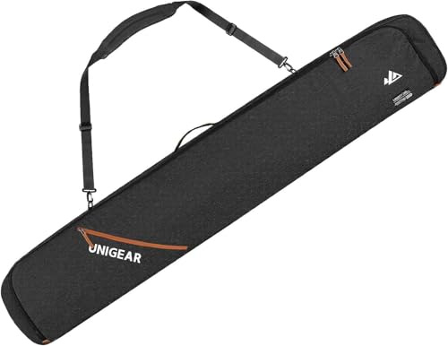 Unigear Ski Bag Double Padded Snowboard Bag Cross Country Bag for 1-2 Pairs of Skis 165/175 cm