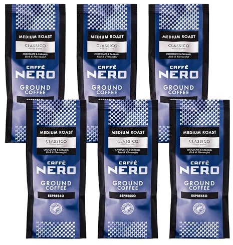 Caffè Nero Ground Coffee (6 x 200g, Classico Espresso)