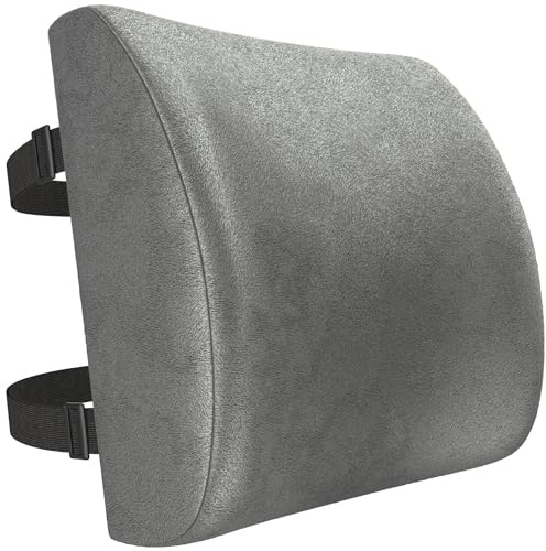 FORTEM Cuscino Lombare Sedia Ufficio, Supporto Lombare Auto, Cuscino Schiena, Schienale Sedia Ufficio Ergonomico in Memory Foam, Fodera Traspirante e Lavabile, Cinghia Regolabile, per Gaming e Lavoro