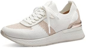 Tamaris Damen Sandaletten, Frauen Sandalen,Wechselfußbett,offene Schuhe,Strandschuhe,Sommersandalen,bequem,flach,WHT/Rose Gold,37 EU