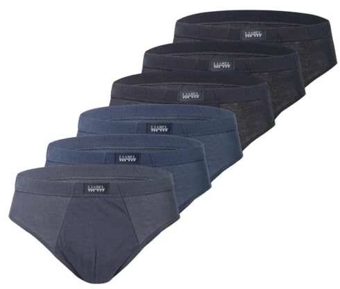 Liabel Slip Uomo in 100% Cotone Filo di Scozia, Art. 620, Pacco da 6, Assortito XL