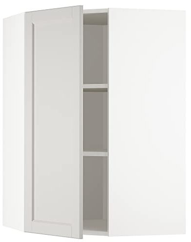 Generisch METOD Eckhängeschrank mit Einlegeböden, 68x100 cm, Weiß/Lerhyttan Hellgrau