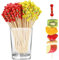 Bekecidi 200 Palillos de Cóctel de Bambú, 12 cm Brochetas de Bambú Palitos de Fruta Palillos de Dientes de Madera Perlada Palillos de Comida para Bebidas, Canapés, Aperitivos, Fiesta (Rojo, Amarillo)