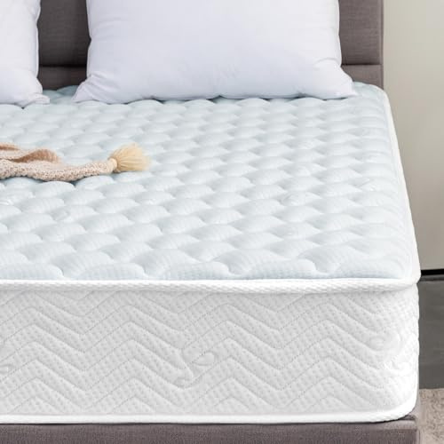 Good Nite Mattress Double Spring 4FT6 Memory Foam and Sprung Hybrid Mattresses Medium Soft 135x190x18cm with Knitted Breathable Fabrics Gentle Sleep 7.08 Inch Thick in a Box