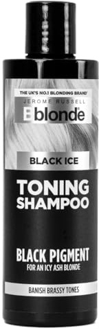 Jerome Russell Bblonde Black Ice Toning Shampoo | Cool Icy Toner for Light Blonde Hair | Sulphate-Free, Nourishing Formula with Intense Black Pigments for Neutralising Brassiness