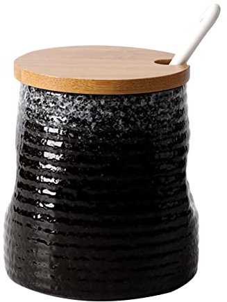 récipient à sucre， Pots à épices, sucrier avec couvercle et cuillère, pot de stockage de sucre, pot à sucre, pot à épices, pot à sucre, pot à sel, pot d'assaisonnement-d-340 ml