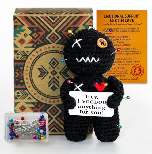 Gleemoria Funny Positive Voodoo Doll, Ugly Dolls Keychain, Emotional Support Gift, Cute Wool Crochet Doll with Needles, Stuffing Decoration Inspirational Positive Ornaments Gifts for Coworkers