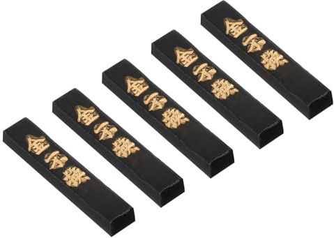 PATIKIL Chinese Calligraphy Ink Stick 2 Inch 10g, 5 Pcs Handmade Oil Ink Stick Block for Traditional Calligraphy Practice Painting Drawing Supplies, Black