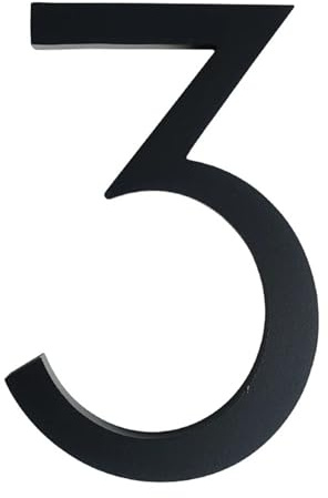 Número Casa Flotante Moderno Metal Negro en Aleación Aluminio 10/15cm Números Grandes para Buzón con Tornillo para Placa Externa Dirección Jardín Apartamento Habitación Casa Placa Jardín(3,6Inch)