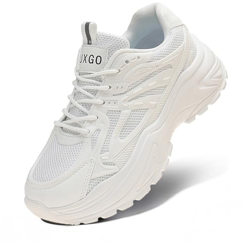 LUXGO Chunky sneakers vit och svart originell modern vegansk platåsneakers kvinnor