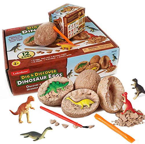 powerking Kit di scavo - 12 Pezzi Giocattolo di scavo con Set di Strumenti di scavo minerario, Giocattolo STEM per attività di Festa per Bambini a Natale/Ringraziamento/Compleanno/Pasqua (PK-Egg)