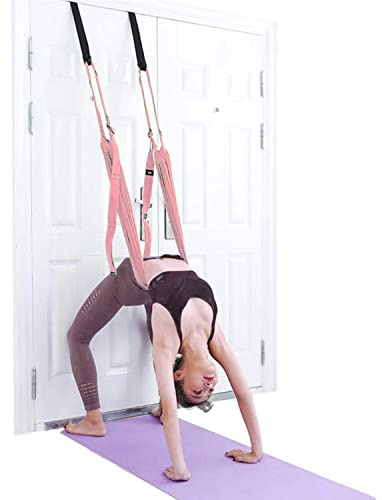 Yoga Stretching Strap, Adjustable Height Leg Stretcher Waist Back Stretch Band, Exercises Door Flexibility Tensile Trainer for Rehab Pilates Dance Splits