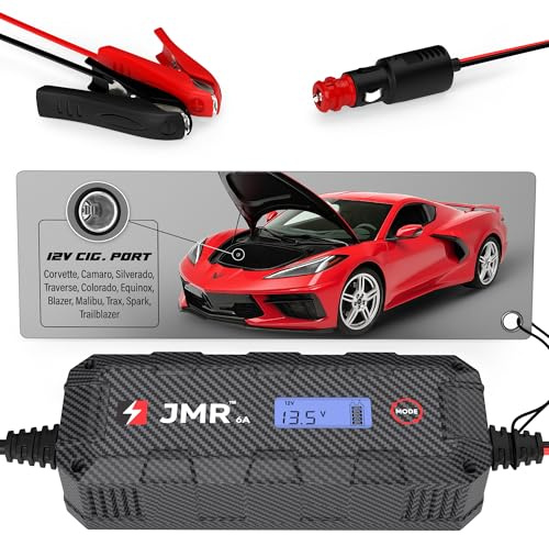 JMR Battery Charger for Chevrolet Corvette Camaro Silverado Traverse Colorado Equinox Blazer Malibu Trax Spark All Models Trickle Charger Conditioner Maintainer (UK Plug, No Lithium Mode)