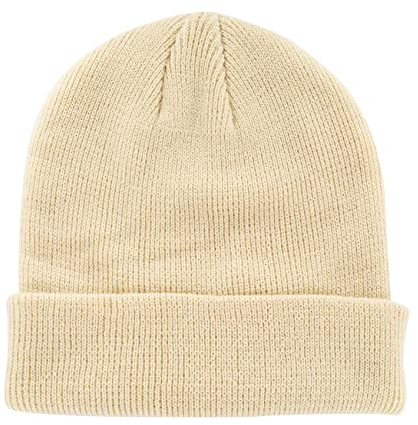 axy Kinder Winter Beanie Strickmütze mit breiter Krempe für Jungs und Mädchen von 1-6 Jahren, Kindermütze Jungen Kleinkind (Beige)