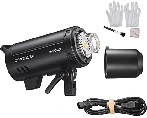 Godox DP1000III-V Studio Flash Light 1000Ws Power GN140 5600±200K Strobe Lighting Built-in 2.4G Wireless X System Bowens Mount for Wedding Portrait Fashion Advertising Photography