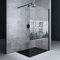 Mai & Mai Duschwand für Dusche Duschabtrennung 140x200cm Walk-In Schwarz ESG-Sicherheitsglas 10mm NANO Glas BRAM1 Bremen2DM