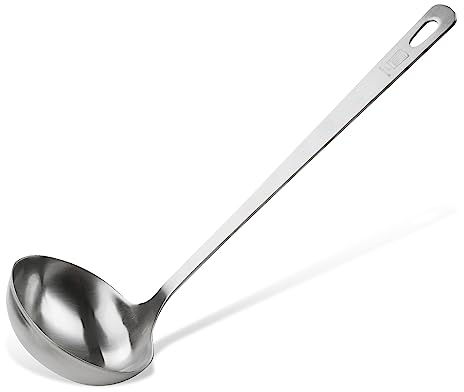 Chefkoch mestolo - Per servire e mestolare zuppe e stufati, in acciaio inox con aspetto opaco - Mestolo per zuppa lavabile in lavastoviglie