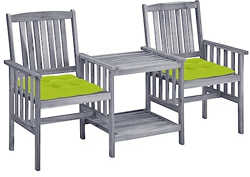 KTHLBRH Ensemble de meubles de jardin, de terrasse, de balcon, de jardin, avec table à thé et coussins, en bois massif d'acacia