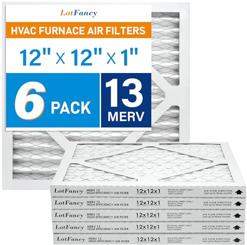 LotFancy MERV 13 Luftfilter, elektrostatisch, plissiert, HVAC-Luftfilter, fängt Tierschuppen, Smog und Rauch, tatsächliche Größe: 29,8 x 29,8 x 1,9 cm, 6 Stück