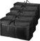4 Pack 180L Scatole di Immagazzinaggio Extra Large Resistenti con Coperchi per Trasloco Grandi Sacche per Immagazzinaggio Vestiti con Cerniere e Maniglie Tessuto Oxford 600D Resistente (Nero)