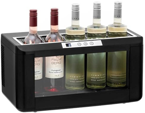MBH – Raffreddatore elettrico professionale per 5 bottiglie di vino da 75 cl, da 5 °C a 18 °C con luce LED per il settore della ristorazione.