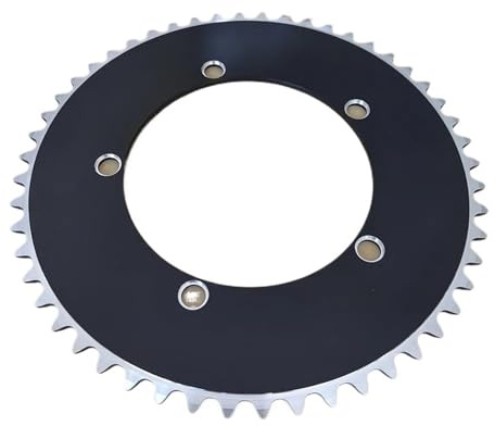 AYXAMO Plateau De PéDalier Plateau de vélo à pignon Fixe 130 BCD, Plateau de vélo de Piste, Plateau de chaîne, Fixie, Vitesse Unique 44T 46T 48T 50T 52T 53T 1/8(130BCD 53T)