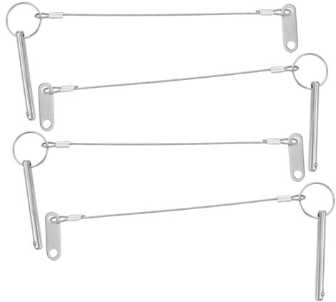Abaodam 4piezas Pasadores Rápido Liberación De Acero Carbono Con Anillo Para Pasadores De Seguridad Marino Resorte Automático Fijación Para Bimini y Equipos De Vehículo