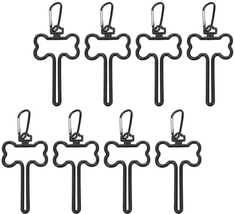 WOONEKY 8 Piezas Soportes para Bolsas de Excrementos de Perro ABS, Clips para Correa en Color Negro Estrellado, 8 Piezas, Organizador Portátil para Paseos al Aire Libre y Recogida