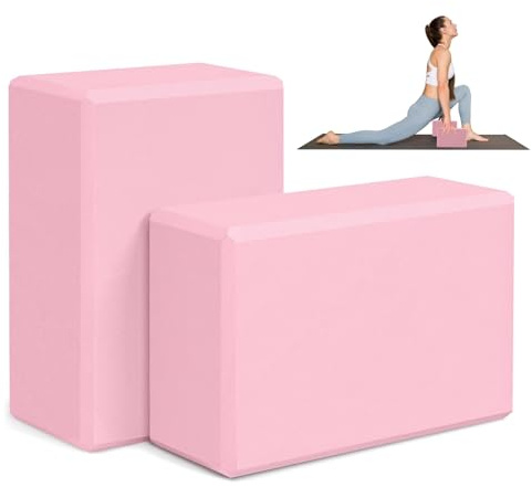 Cryptisg 2 Piezas Bloque de Yoga, Espuma de EVA Antideslizante de Alta Densidad Ladrillo Yoga, Resistente y Duradero Bloque Pilates, para Pilates, Ejercicio, Entrenamiento, Fitness y Gimnasio