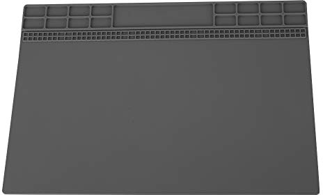 Zerone 350MM × 250MM Große Lötmatte Antistatische Silikonauflage 500 ℃ Wärmeisolations-Workstation-Auflage für BGA-Lötkolben Elektronik PC Smartphones Wartungsplattform (Grau)