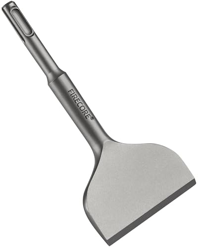 Firecore SDS Plus Chisel 3 Inch Wide by 6.5 Inch Long, Tile Removal Cranked Bent Chisel Bit for SDS Plus Rotary Hammer Drill Tool, Alloy Steel Shovel for Ceramic Tile Cement Thinset Mortar - FS18365