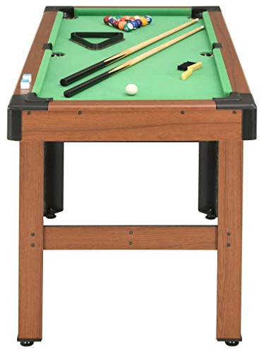 Festnight Billardtisch 4 Fu? mit Billiardqueue Kreide Dreieck Kugelset Bürste Pool Billiard Billard Tisch 122×61×76 cm Braun