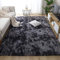 Leesentec Teppich für Wohnzimmer, Schlafzimmer, Jugendliche, Mädchen, Shaggy, modernes Design, Langflor, weich, rutschfest, großer Teppich für Kinder, Schlafzimmer(Schwarz Grau, 160 * 230cm)