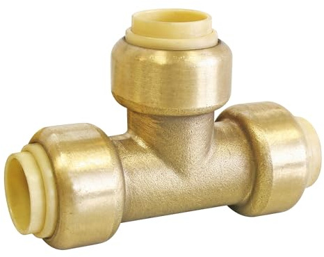 SOMATHERM FOR YOU, Té laiton égal à clipser pour tubes cuivre, PER ou multicouche Ø12 mm, installation rapide et facile, raccord démontable, durable, pression max 4 bars, température max 90°C