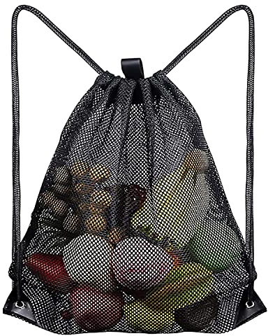 MagiSel Groß Mesh Strandtasche Netzbeutel Kordelzug Turnbeutel Netztasche Mesh Rucksäcke mit Kordelzug Netz Balltasche Gym Rucksack Strand,für Schwimmen Tauchen Reisen Fitnessstudio