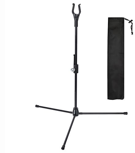 Bogenständer für Bogenschießen, Recurvebogen Compound Bogenständer, Halterbeine, 48 cm Höhe, Schwarz