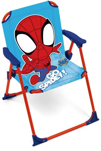 ARDITEX Sedia pieghevole con braccioli Spiderman di Marvel – 38x32x53cm – Adatta per giardino, campeggio, spiaggia o montagna – Ideale per bambini.