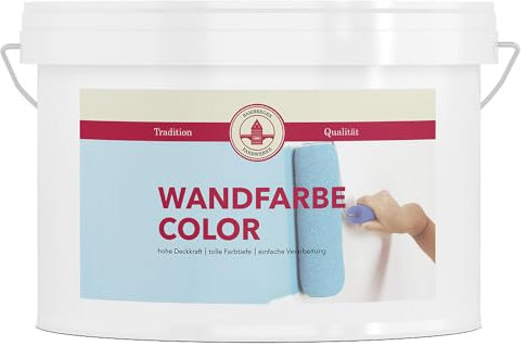 Bamberger Farbwerke Wandfarbe Color - matte Wandfarbe für den Innenbereich – hohe Deckkraft - viele Farbtöne (Anthrazit Grau, 10L)