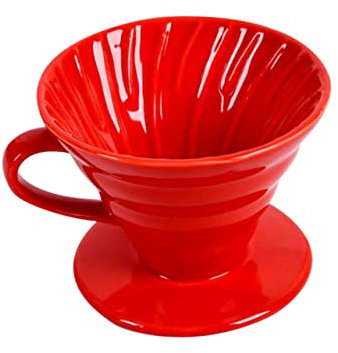 Healvian Keramischer Handfilter Kaffeefilter Rot Langlebiger Porzellanfilter Mit Feiner Verarbeitung Rostfrei Aus Hochwertigem Material Für Zuhause Und Büro Moderner Handfilter Für Aromagen