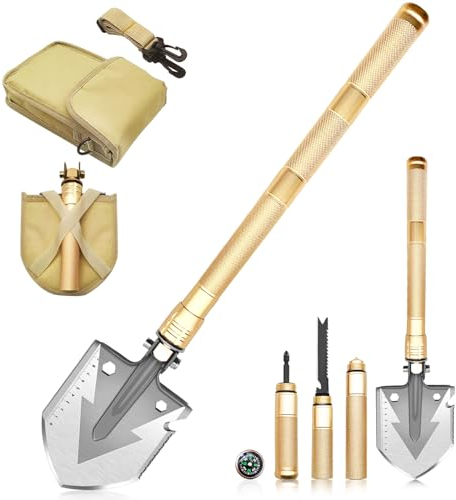 Gabasinover, Multifunktionale faltbare Rettungsschaufel mit Spitzhacke, multifunktionales Werkzeug – passend für Off-Road, Camping, Outdoor, Überlebende und Notfallsituationen