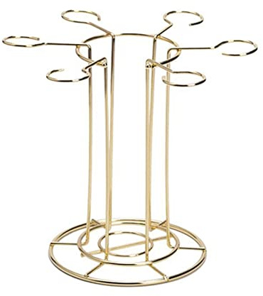 Wine Glass Holder, Rack Glass Holder Stand Countertop Stemware Goblet Cup Glasses Display Iron Six Counter Storage Hanging Under Accessories (Color : Rose Gold) (Gold)