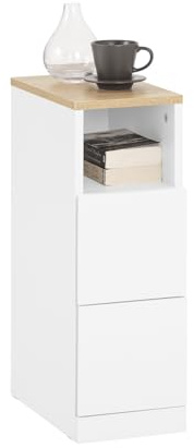 SoBuy Mesita de Noche Estrecha 20 cm con 2 cajones, 20x35x60 cm