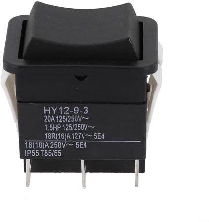 Interrupteur à bascule marche/arrêt, fonctionnant à la fois à des tensions standard de 125 ou 250 volts avec une performance efficace, bouton poussoir industriel à 6 broches