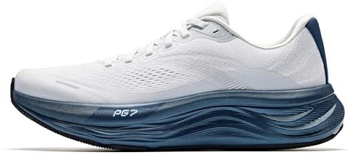 ANTA Men’s PG7 Running Shoes Cushioning Comfortable Breathable Athletic Workout Gym Cross Trainer Sports Sneakers, Gray/Navy Blue, 11.5