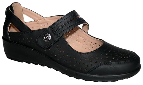 Cushion Walk Womens Slip-on Shoe Summer Casual Lightweight Breathable Shoe in Sizes 3-8 (Black, UK Footwear Size System, Adult, Women, Numeric, Medium, 6)