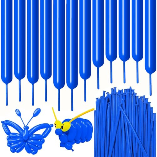 Modelleringsballonger, 100 stycken, mörkblå, lång latexballong, djurballonger, 260 Q latex, långa ballonger för födelsedag, julfest, bröllop, fest, dekoration (mörkblå)